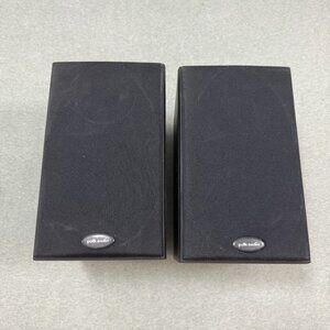 Pair Of Polk Audio RT15i Bookshelf / Wall Mount Speakers Black Oak Veneer TESTED